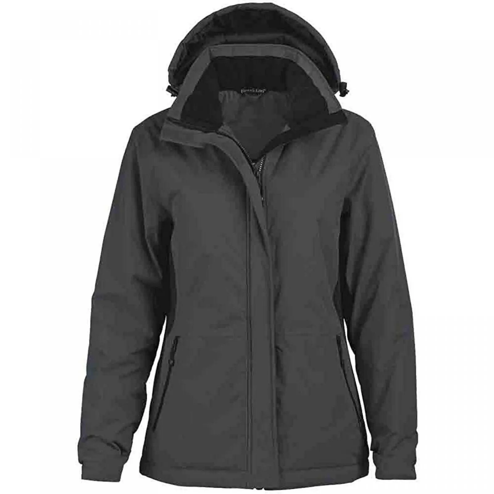 Rivers End Women's Plus Size Classic Color Block Parka Charcoal / Black 4XL