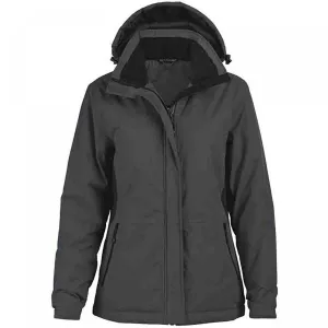 Rivers End Women's Plus Size Classic Color Block Parka Charcoal / Black 4XL