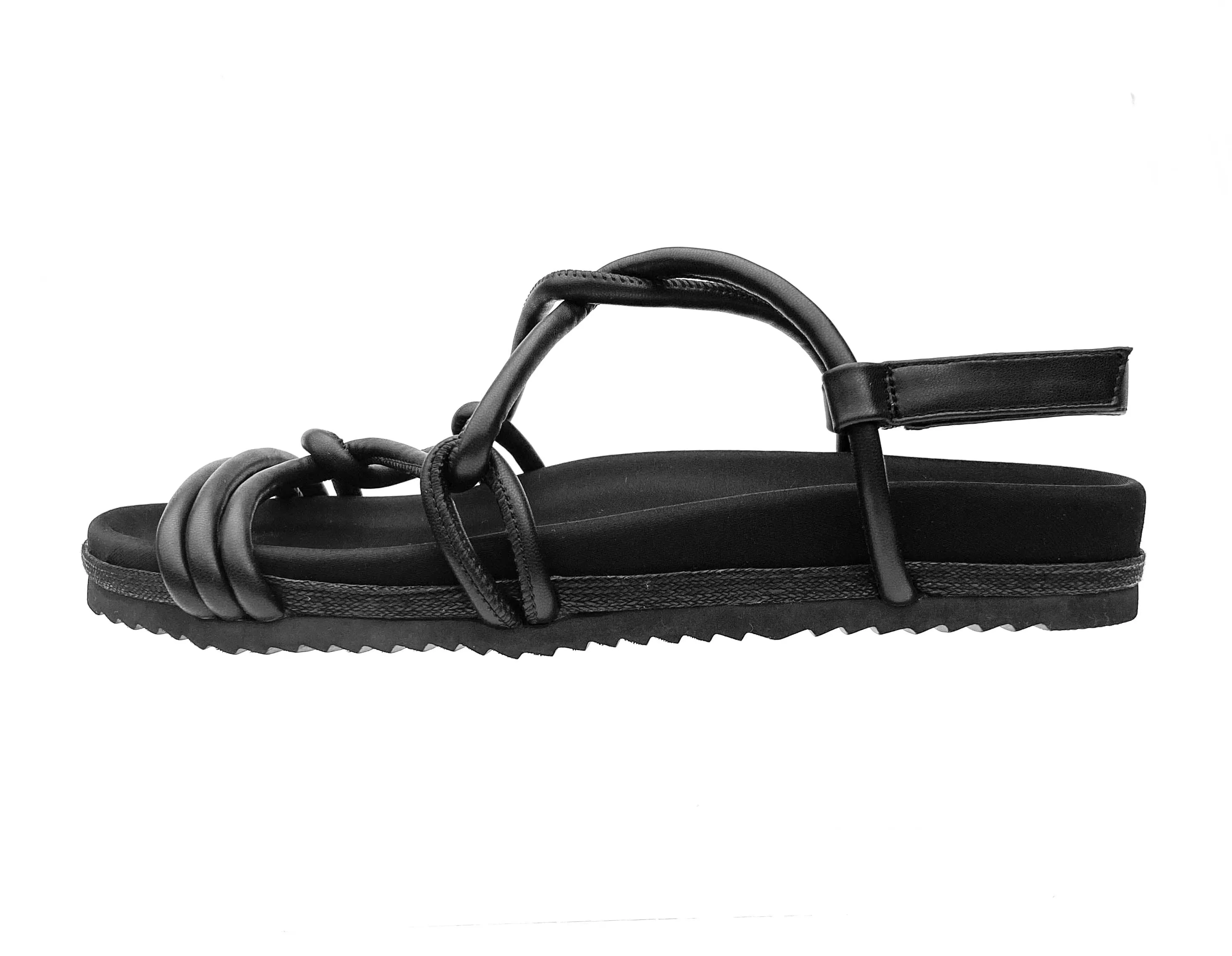 ROAM LINKY SANDALS BLACK VEGAN LEATHER
