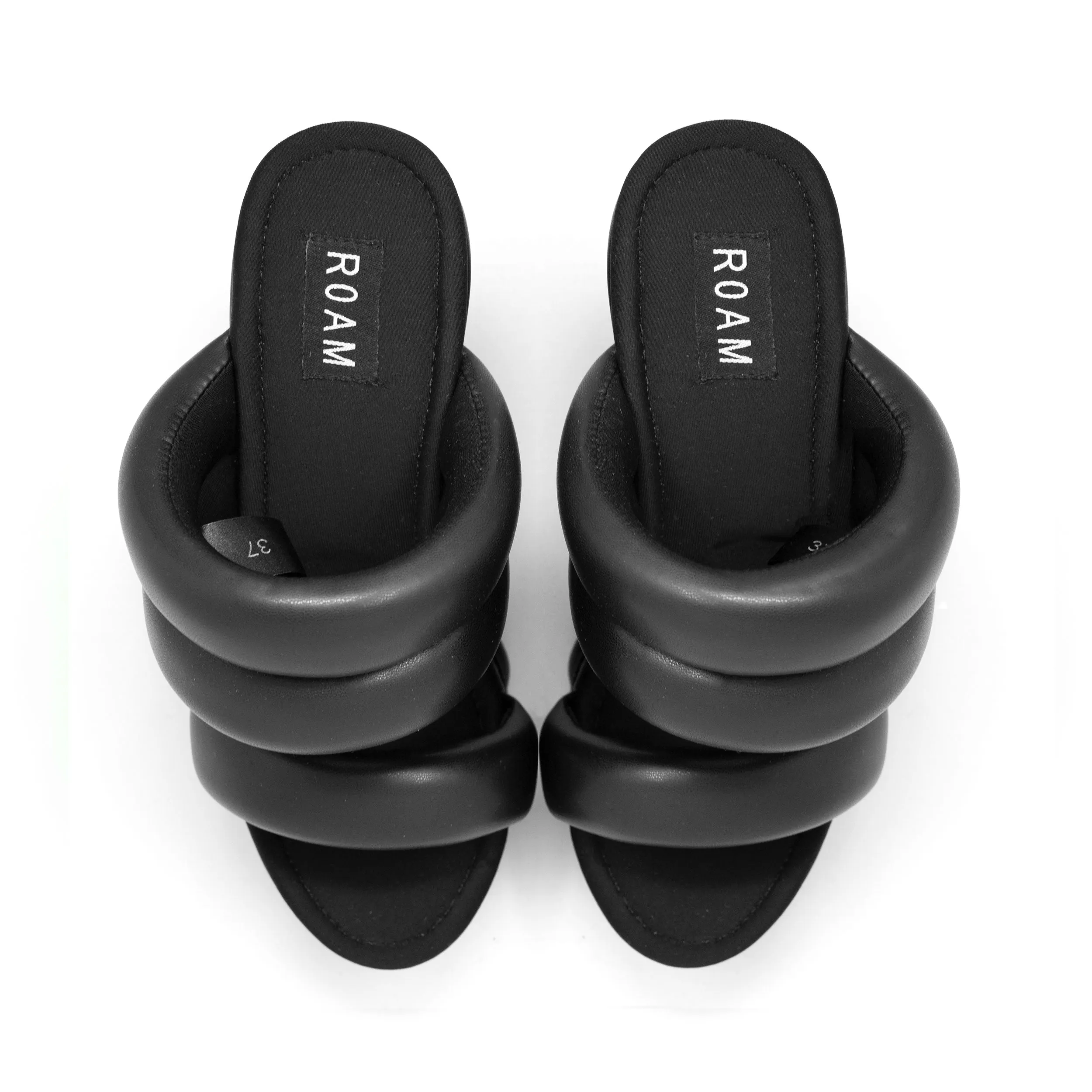 ROAM Strata Platform Wedge Puffy Black Vegan Leather