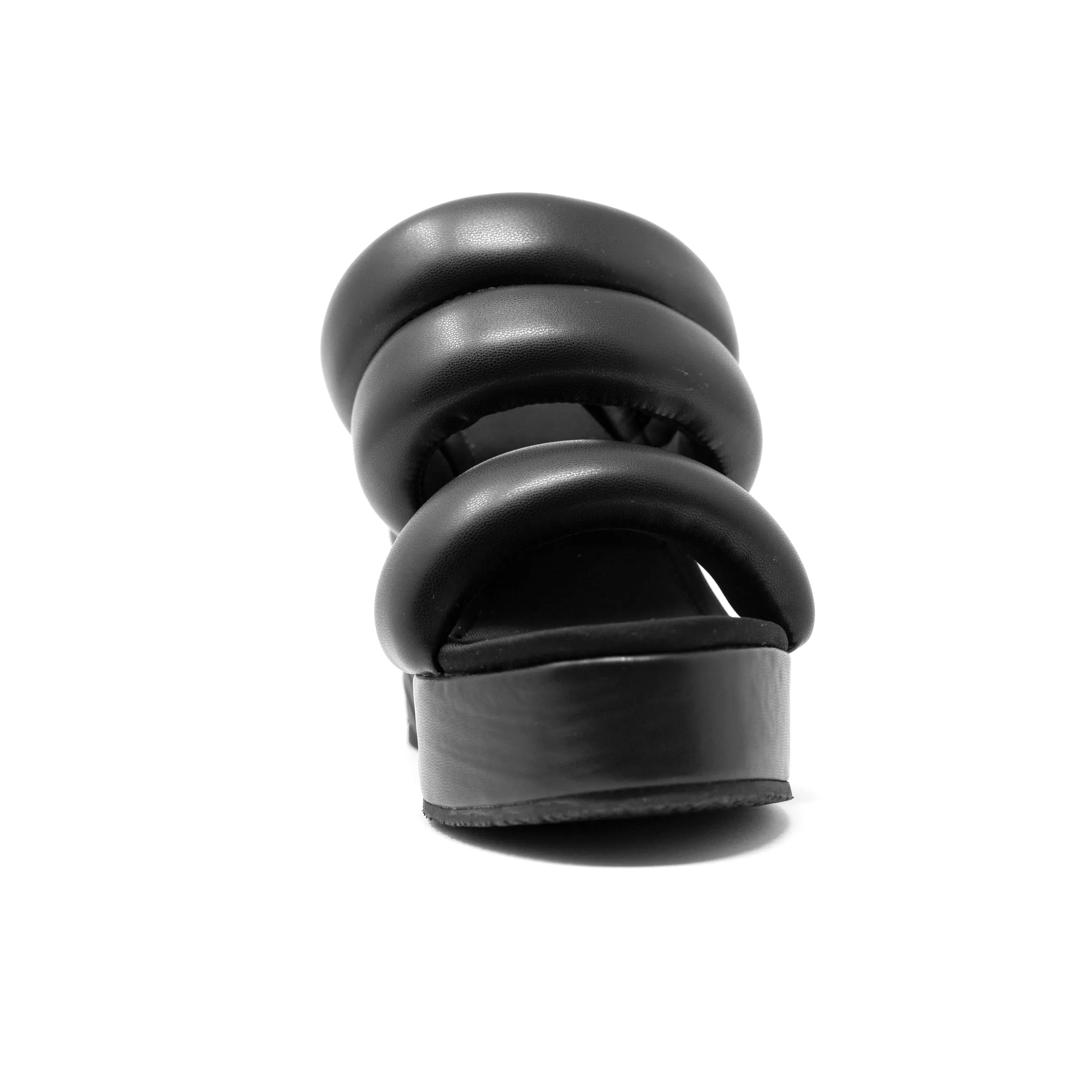 ROAM Strata Platform Wedge Puffy Black Vegan Leather