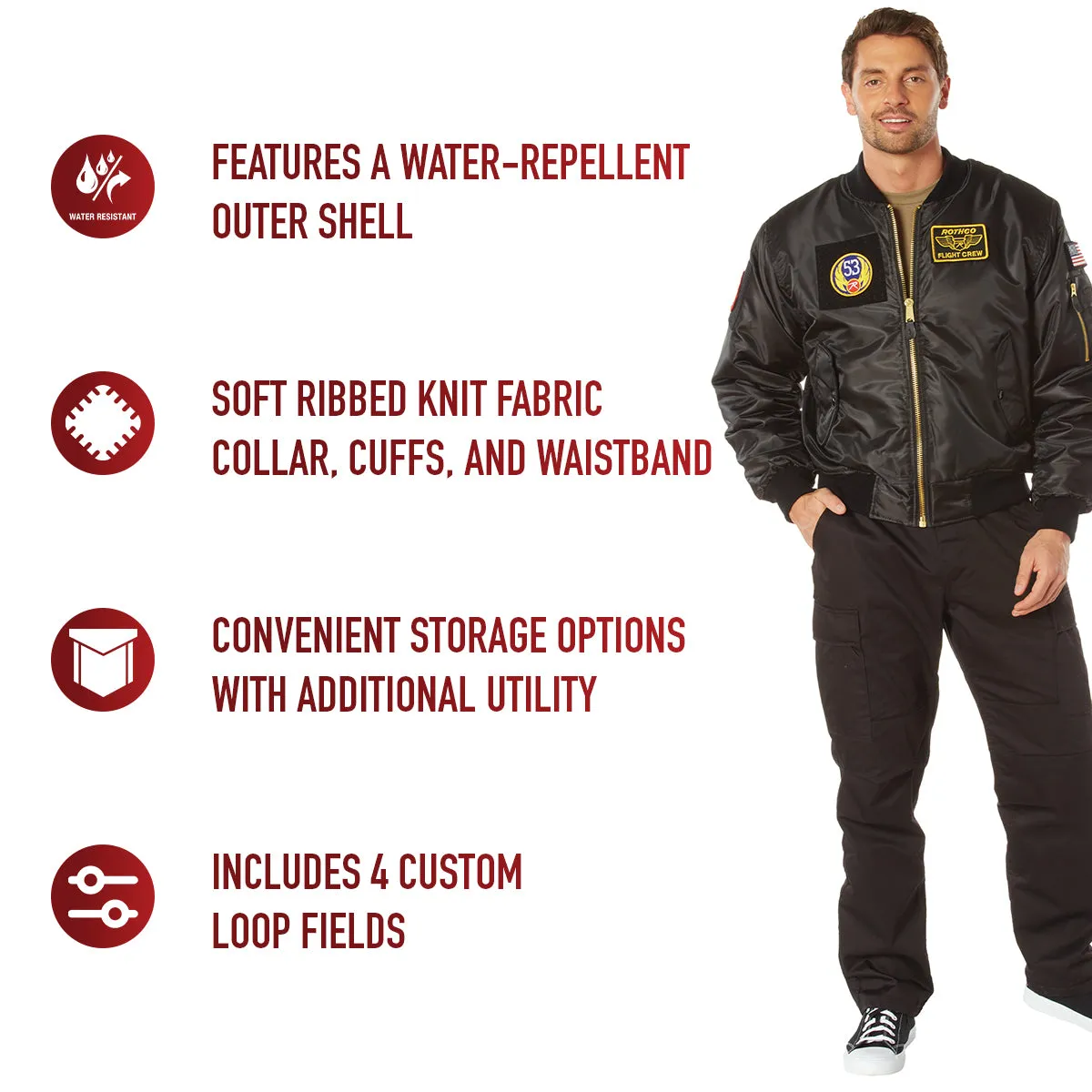 Rothco MA-1 Flight Jacket with Patches
