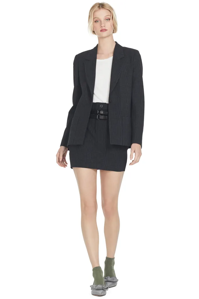 Sasha Blazer Shadow Plaid