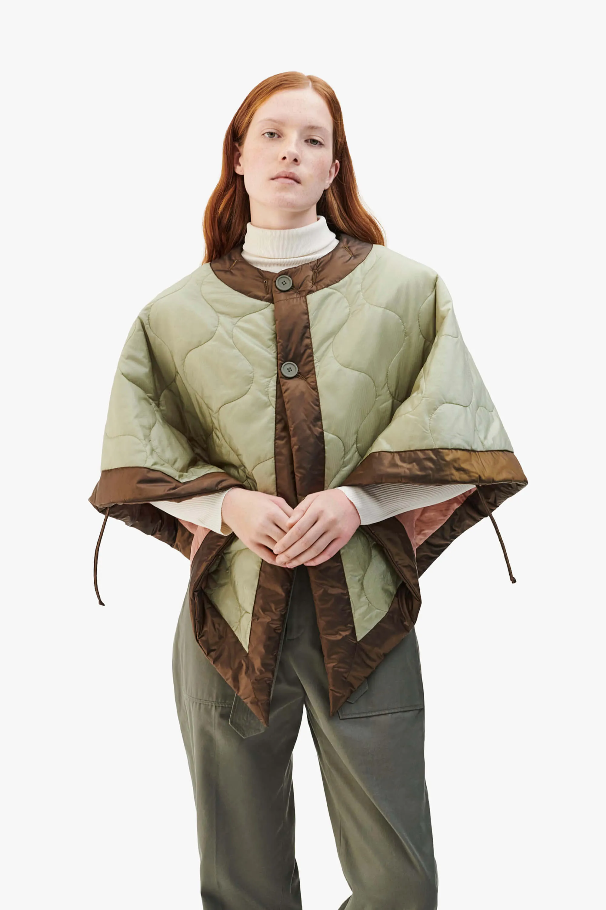 Signature Quilt Cape - Pale Pink / Pale Sage