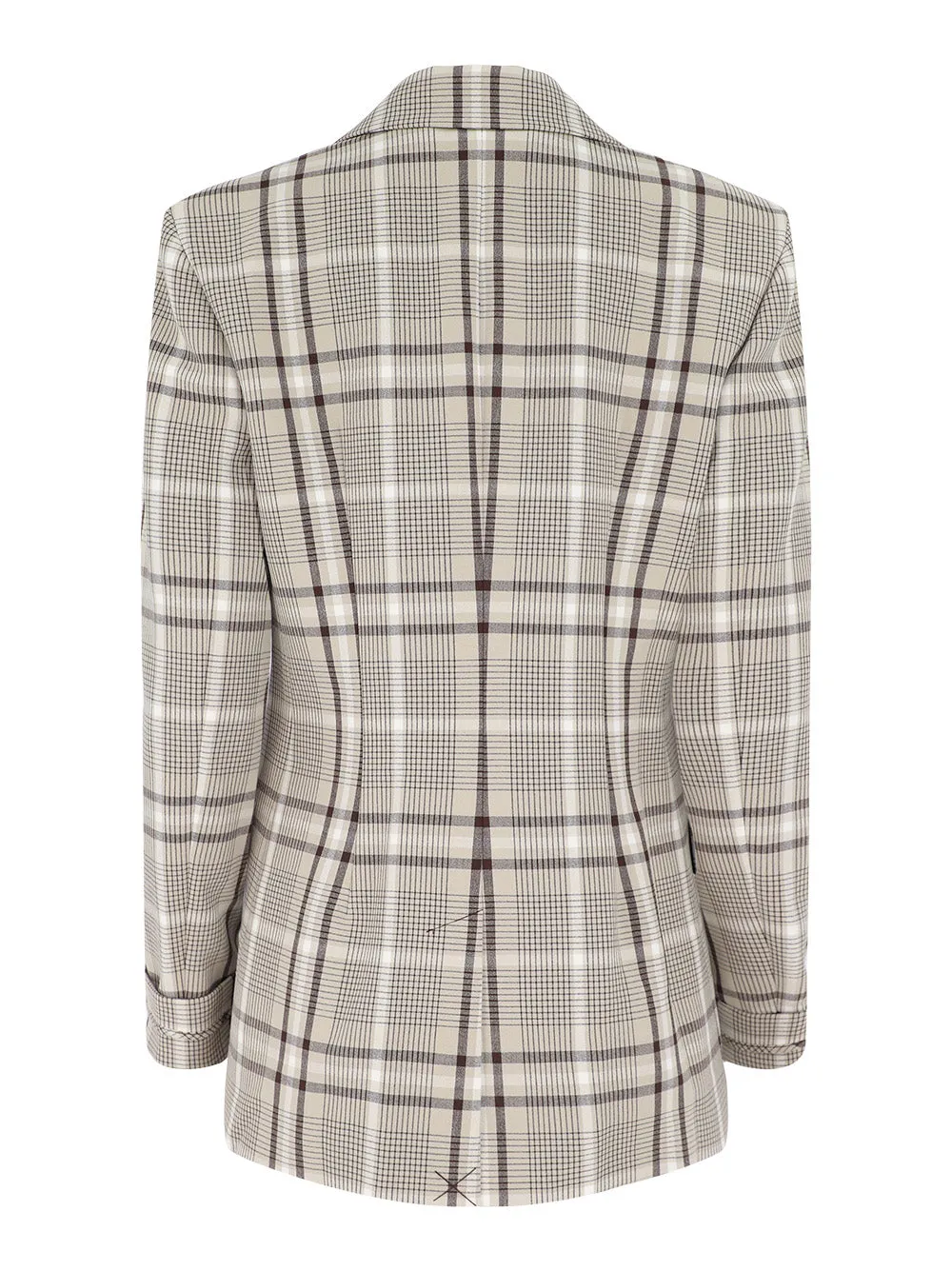 Simkhai Lillie Peak Lapel Single Breasted in Sand Plaid