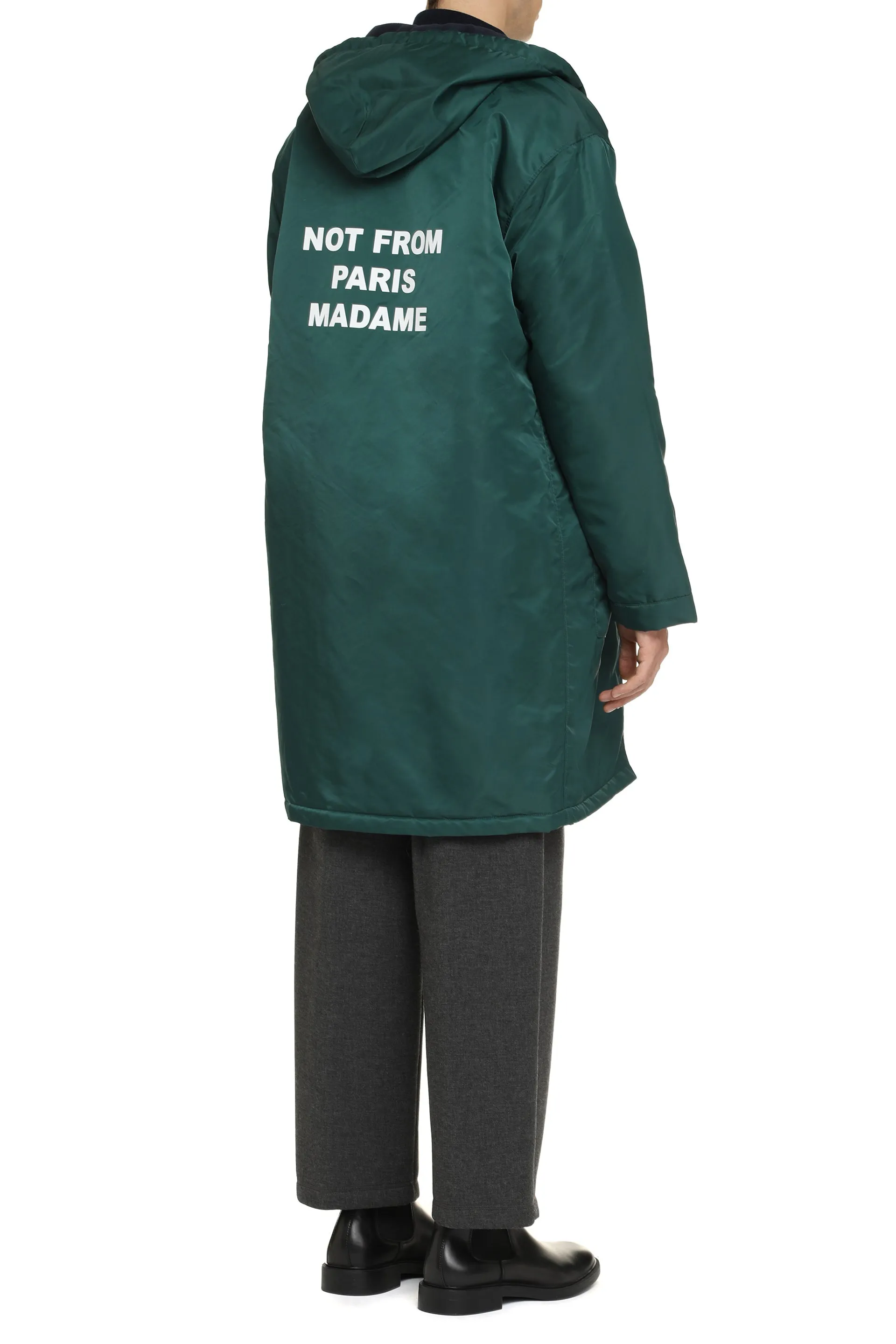 Slogan nylon parka