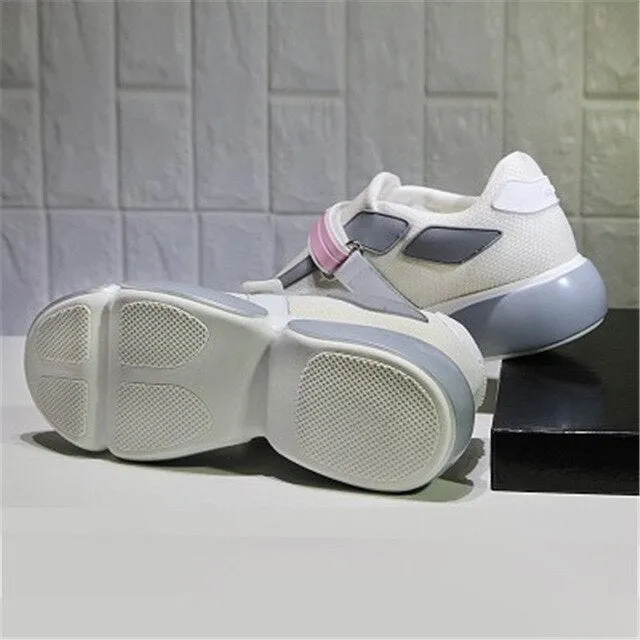 Sneakers Women Zapatos De Mujer Round Toe Increasing shoes Mixed Colors Female Shoes Breathable Leisure Running Sneakers