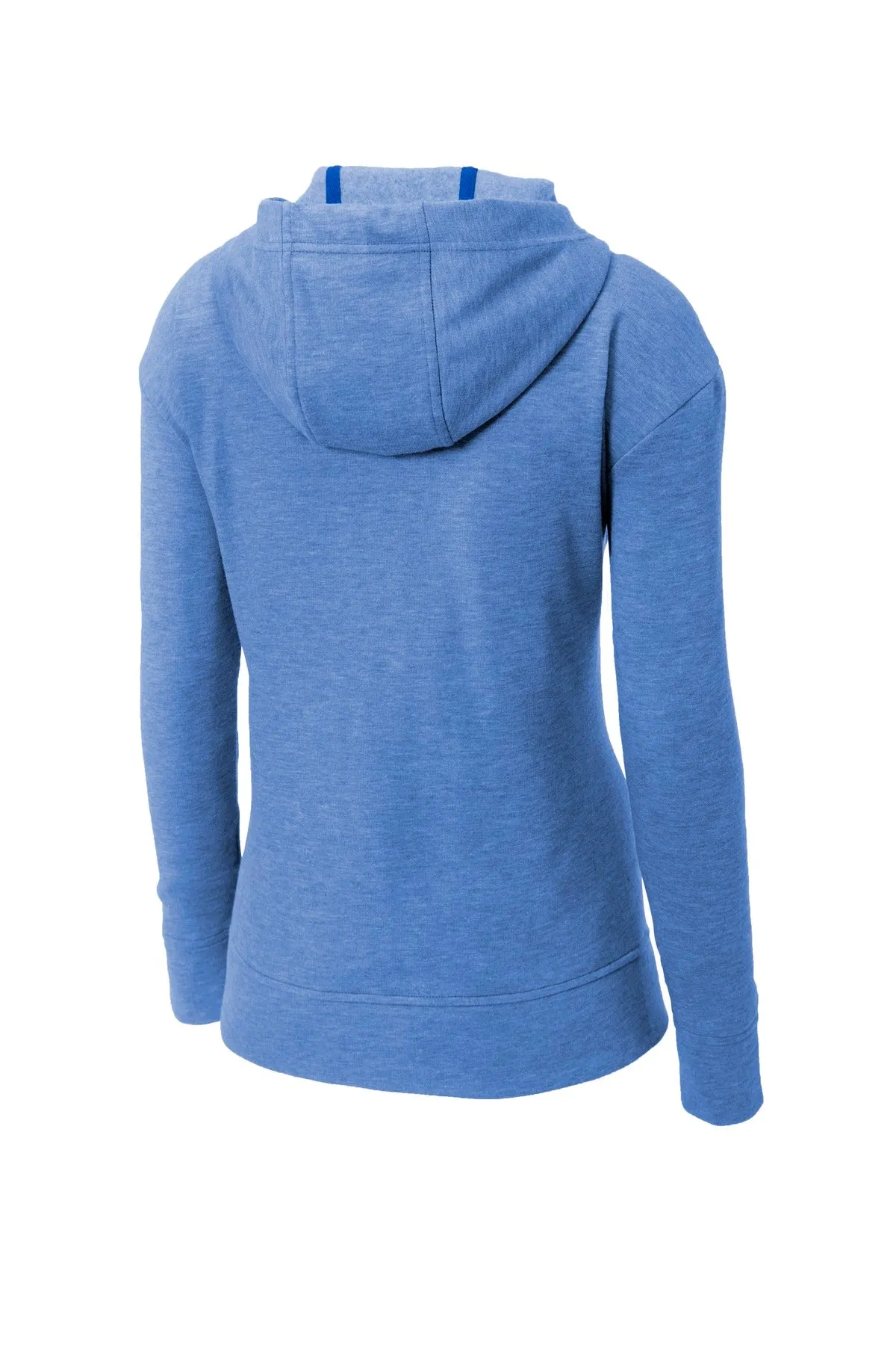 Sport-Tek  Women's PosiCharge  Tri-Blend Wicking Fleece Full-Zip Hooded Jacket LST293 True Royal Heather