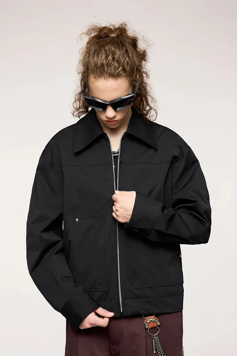 Studded Stretch Crop Cargo Jacket
