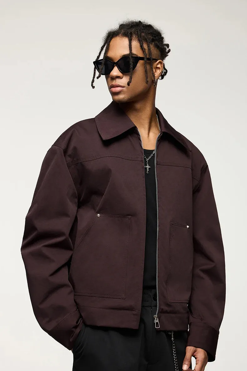 Studded Stretch Crop Cargo Jacket