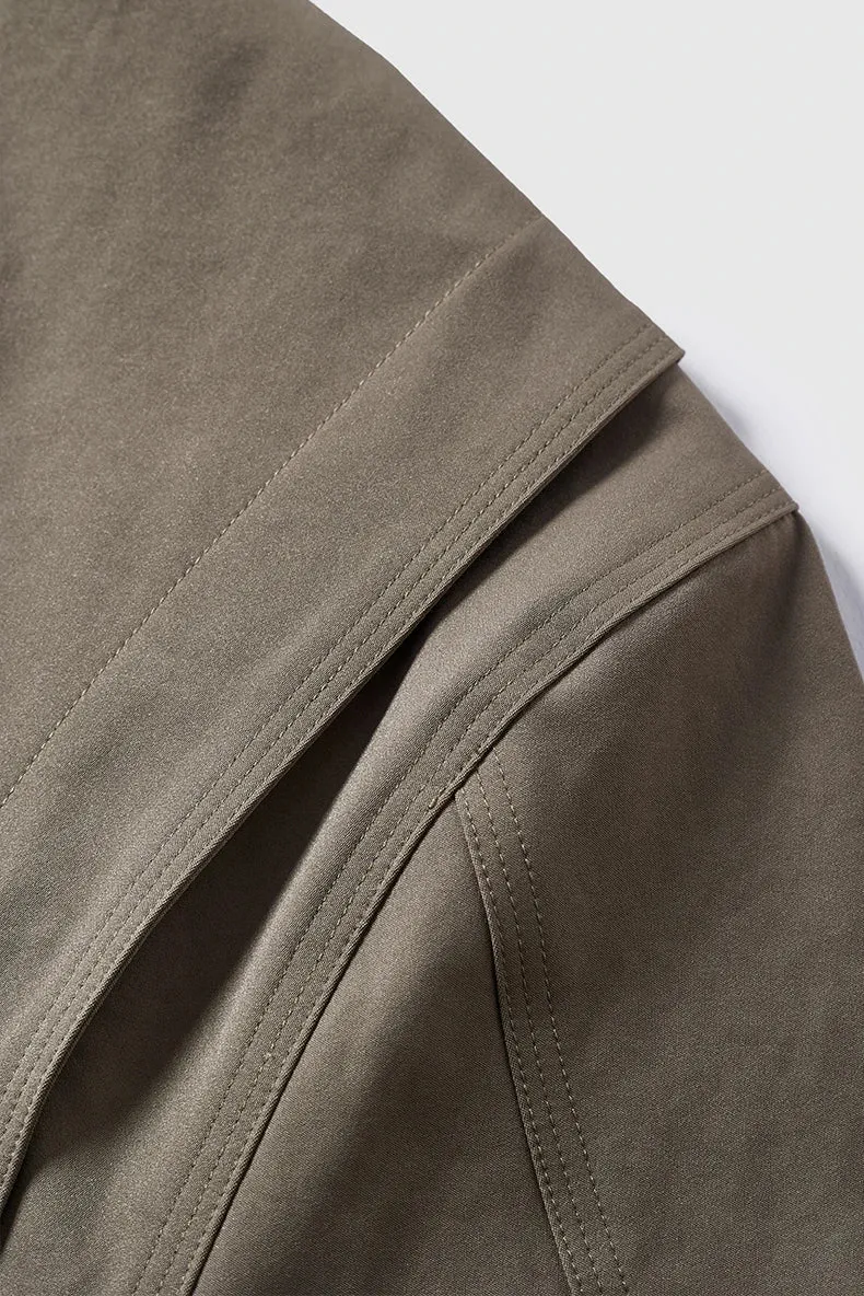 Studded Stretch Crop Cargo Jacket