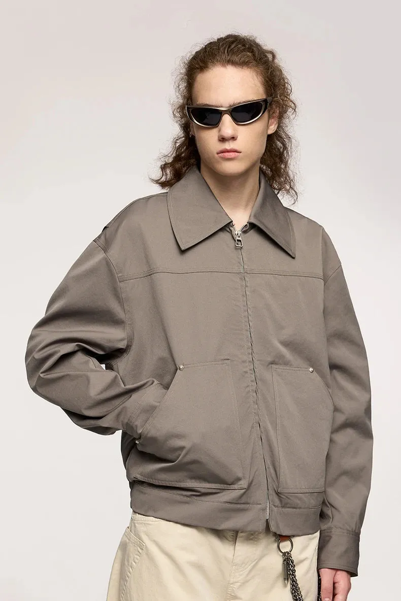 Studded Stretch Crop Cargo Jacket