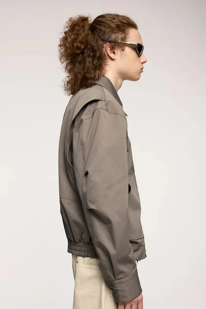 Studded Stretch Crop Cargo Jacket
