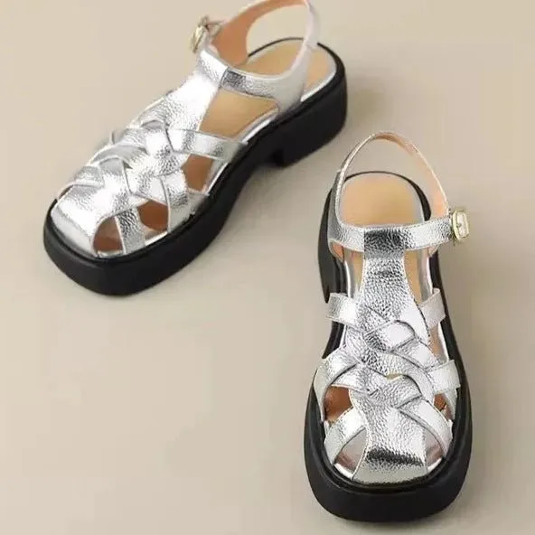 Summer Vintage Gladiator Sandals with Hollow Out Breathable