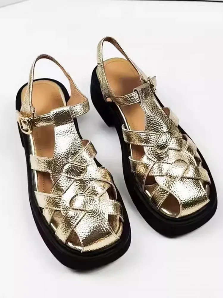Summer Vintage Gladiator Sandals with Hollow Out Breathable