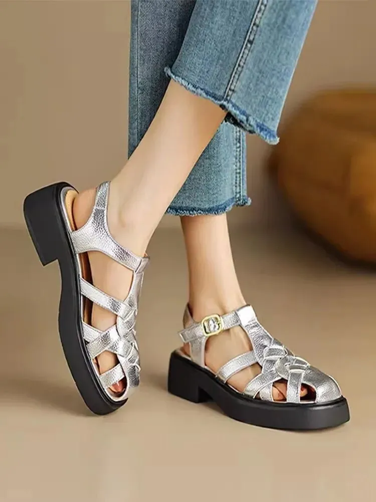 Summer Vintage Gladiator Sandals with Hollow Out Breathable