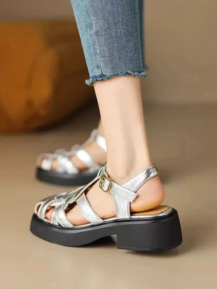 Summer Vintage Gladiator Sandals with Hollow Out Breathable