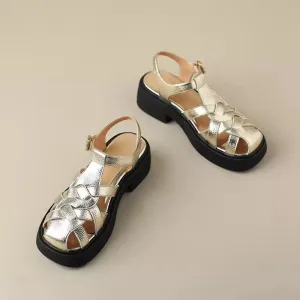 Summer Vintage Gladiator Sandals with Hollow Out Breathable