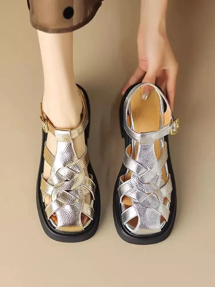 Summer Vintage Gladiator Sandals with Hollow Out Breathable