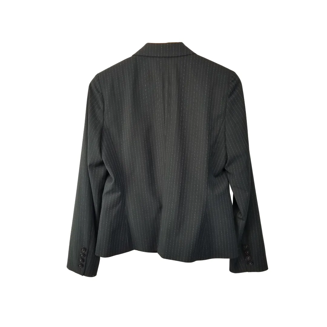 Tahari Black Pinstripe Blazer