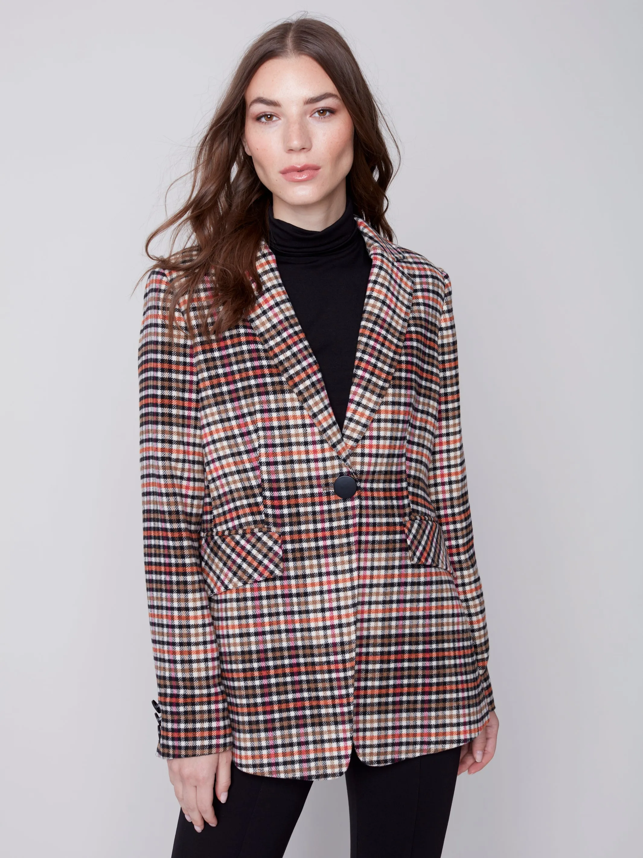 Tailored Plaid Blazer