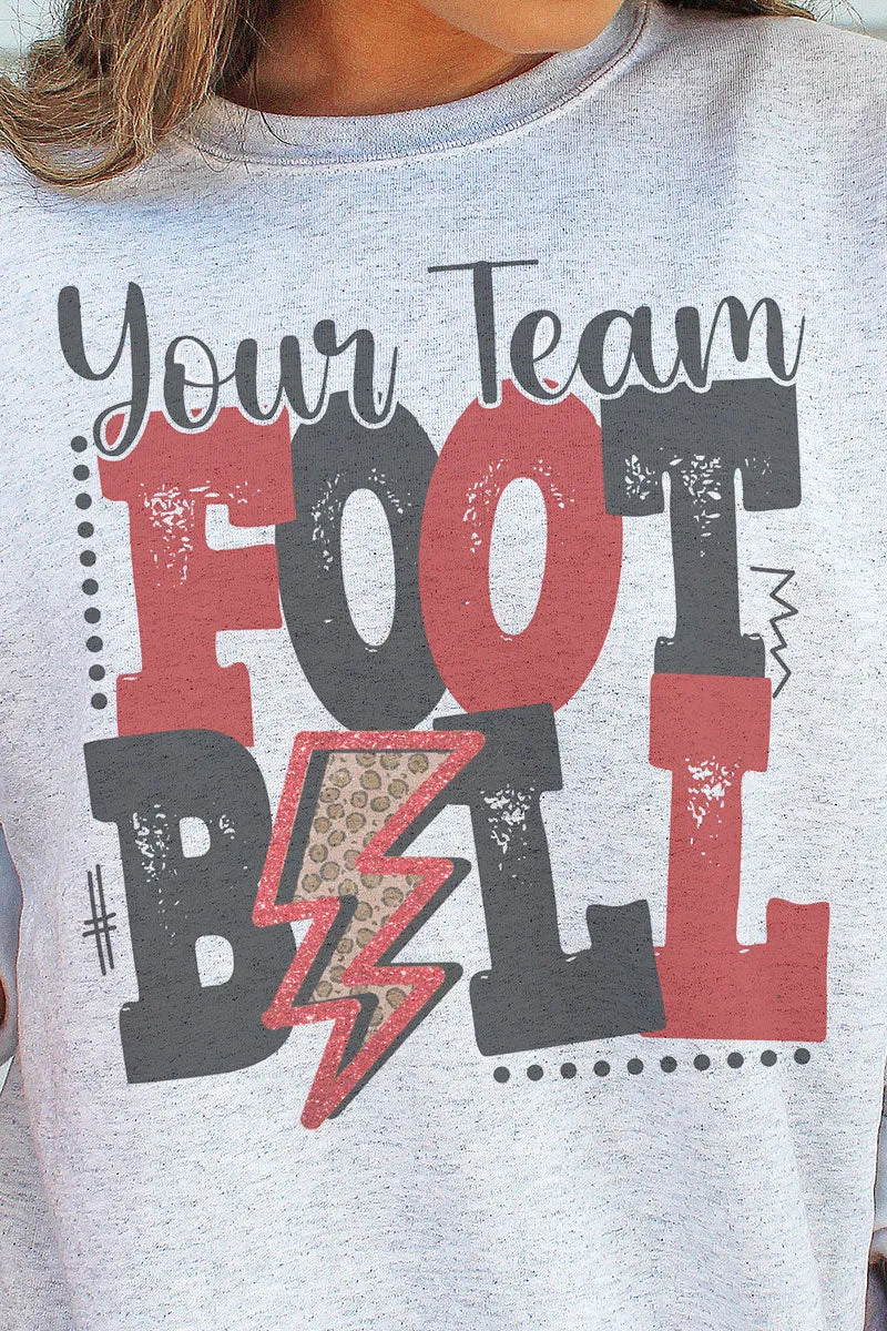 Team Name Football Red & Black Unisex NuBlend Crew Sweatshirt