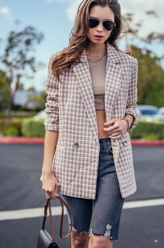 Tess Houndstooth Tweed Jacket