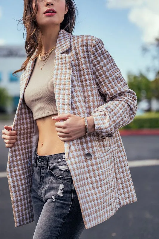 Tess Houndstooth Tweed Jacket