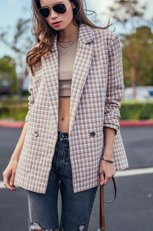 Tess Houndstooth Tweed Jacket