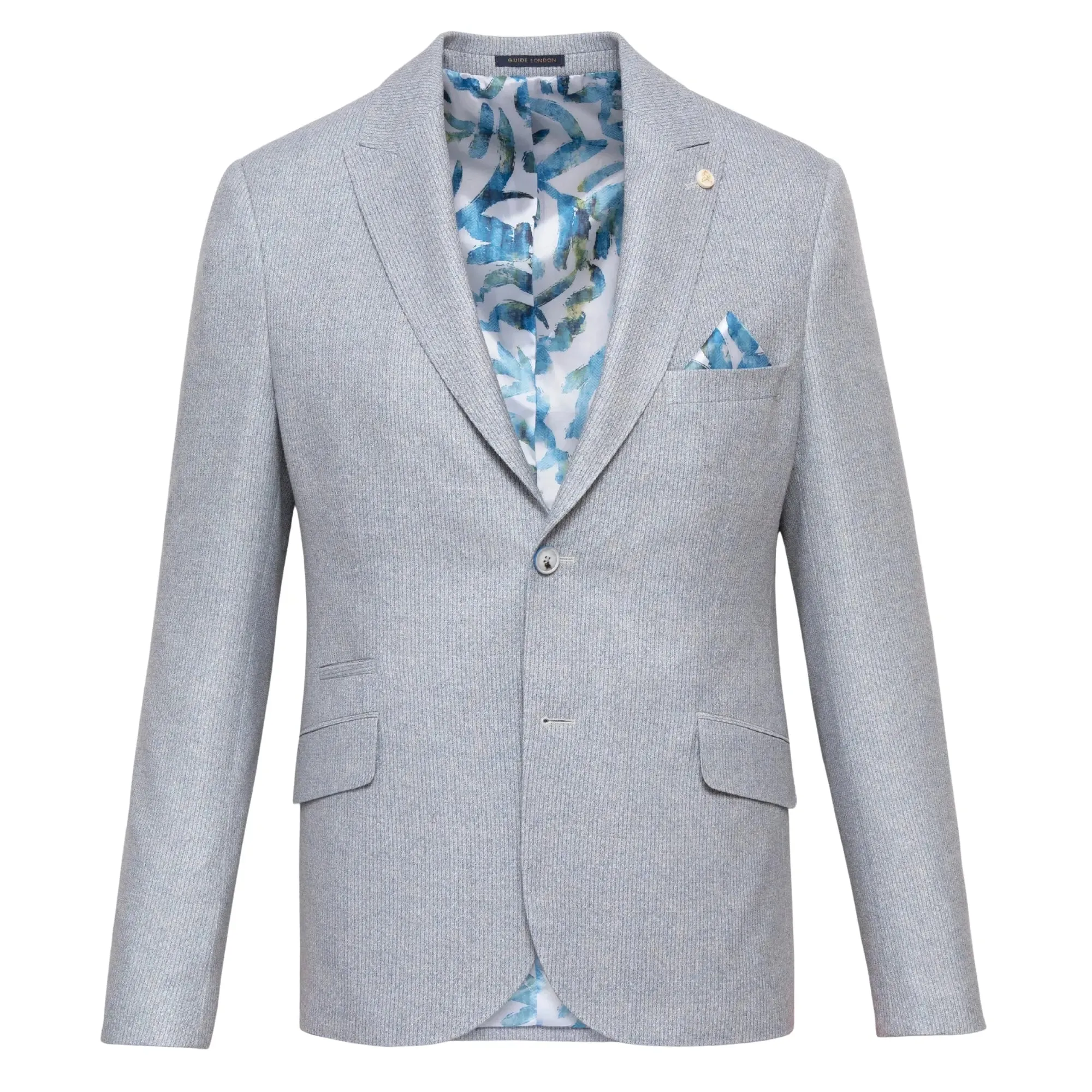 Textured Suit Jacket - Blue