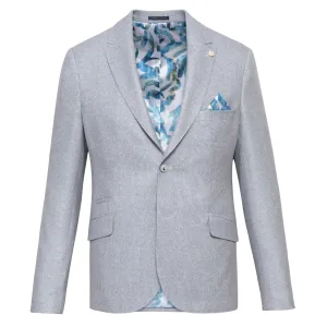 Textured Suit Jacket - Blue