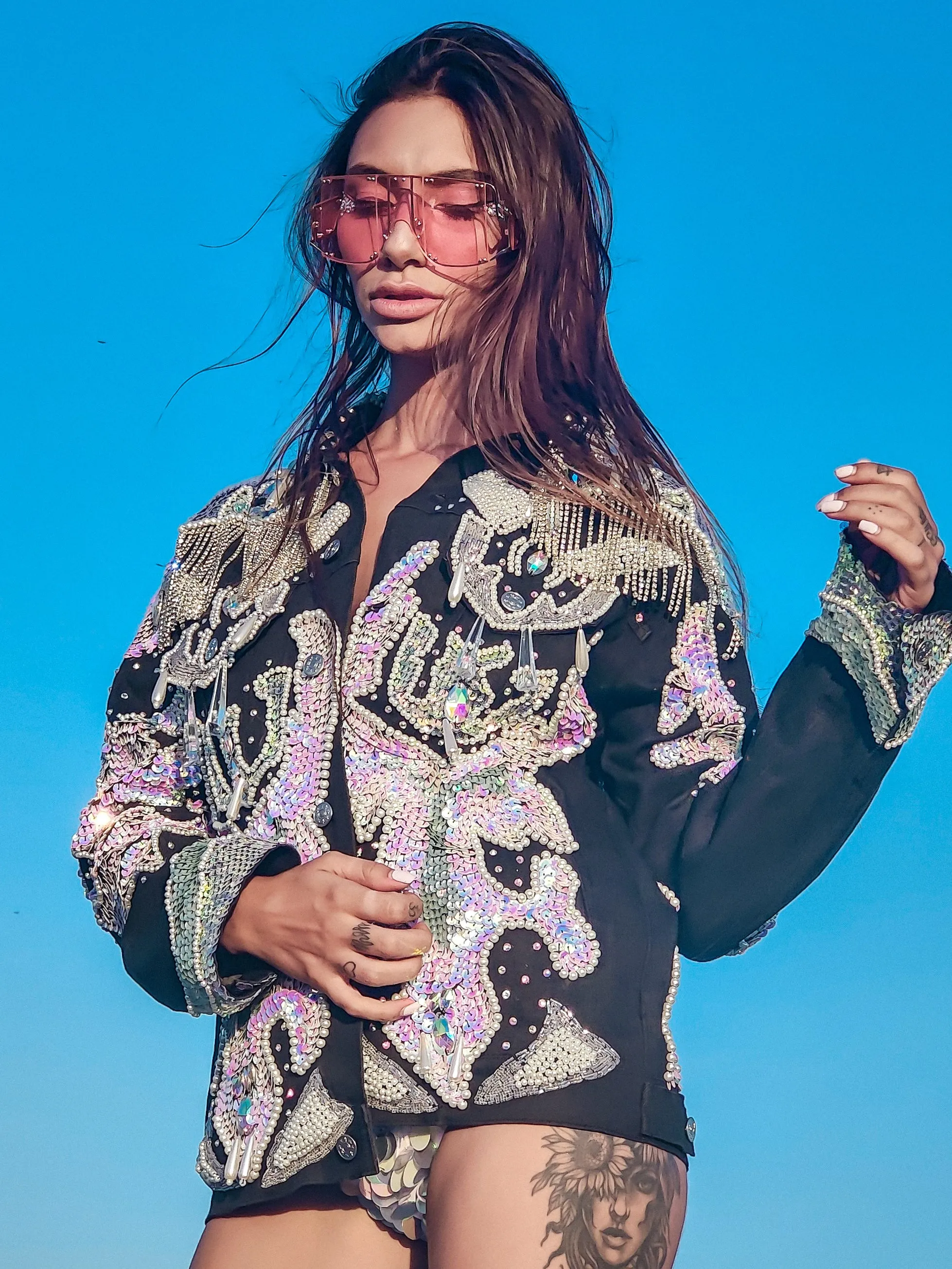 The Midnight Dallas Diamond Denim Jacket