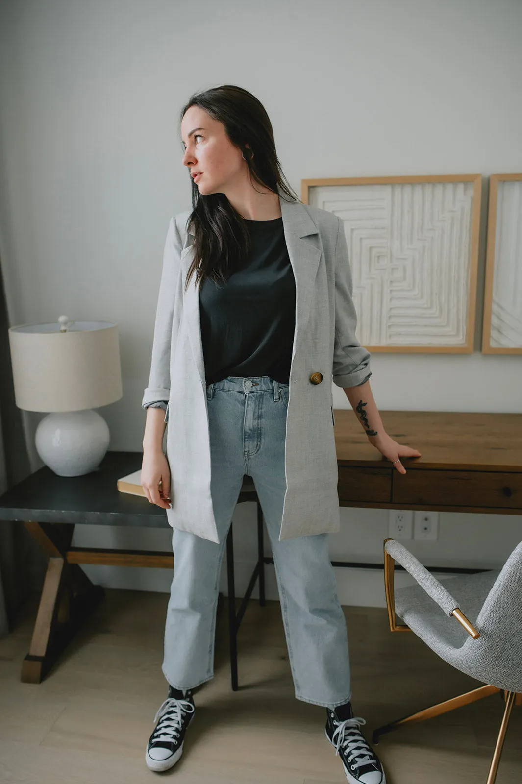 The Wadina Blazer by Inwear - Light Grey Melange