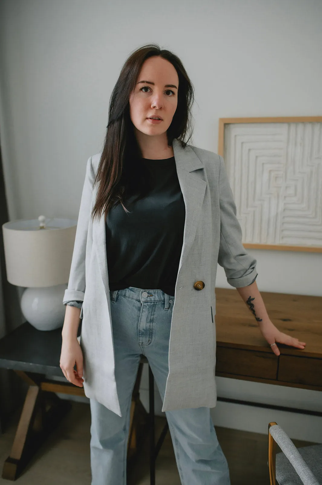 The Wadina Blazer by Inwear - Light Grey Melange