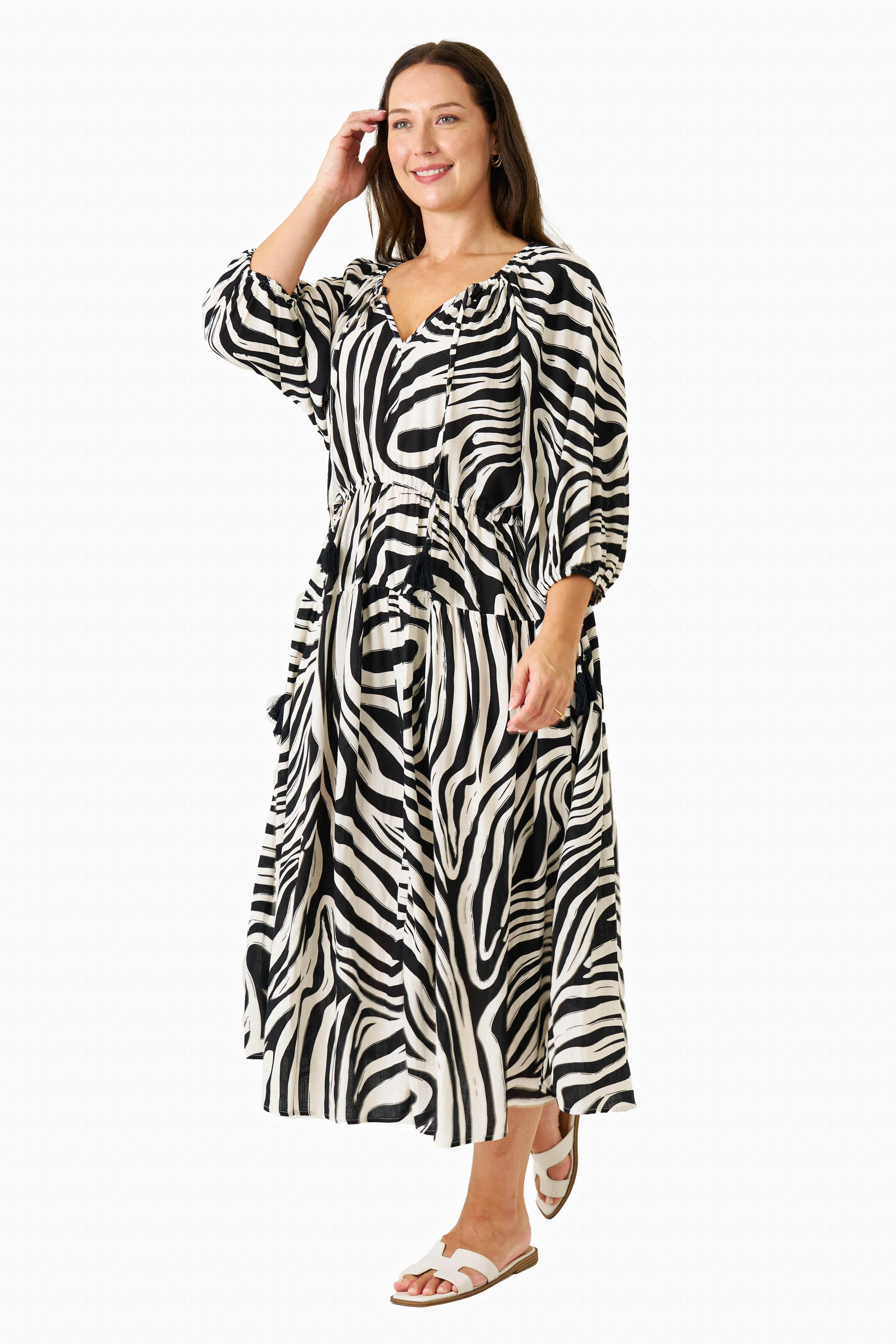 The Zeeba Midi Dress - Black