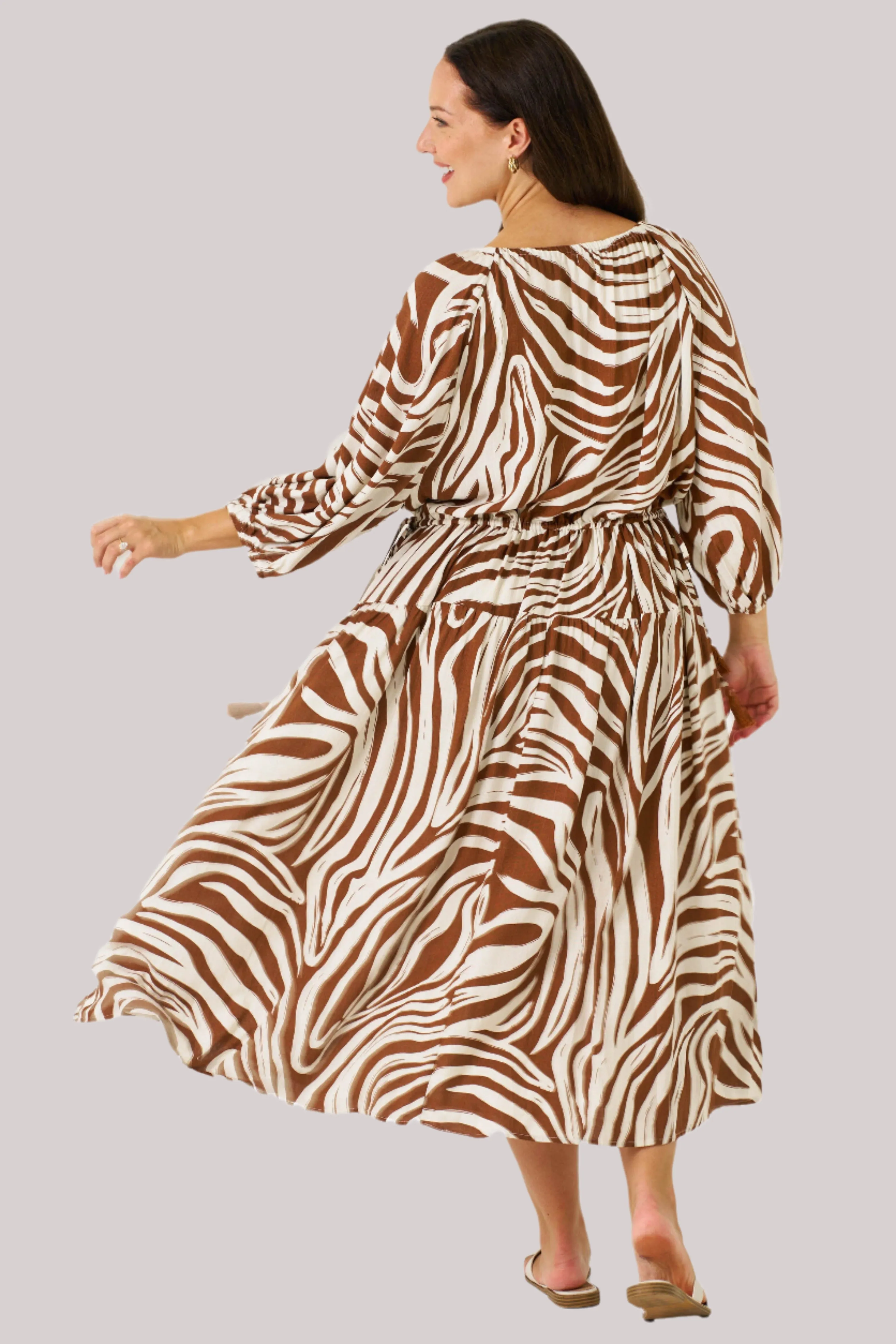 The Zeeba Midi Dress - Chocolate