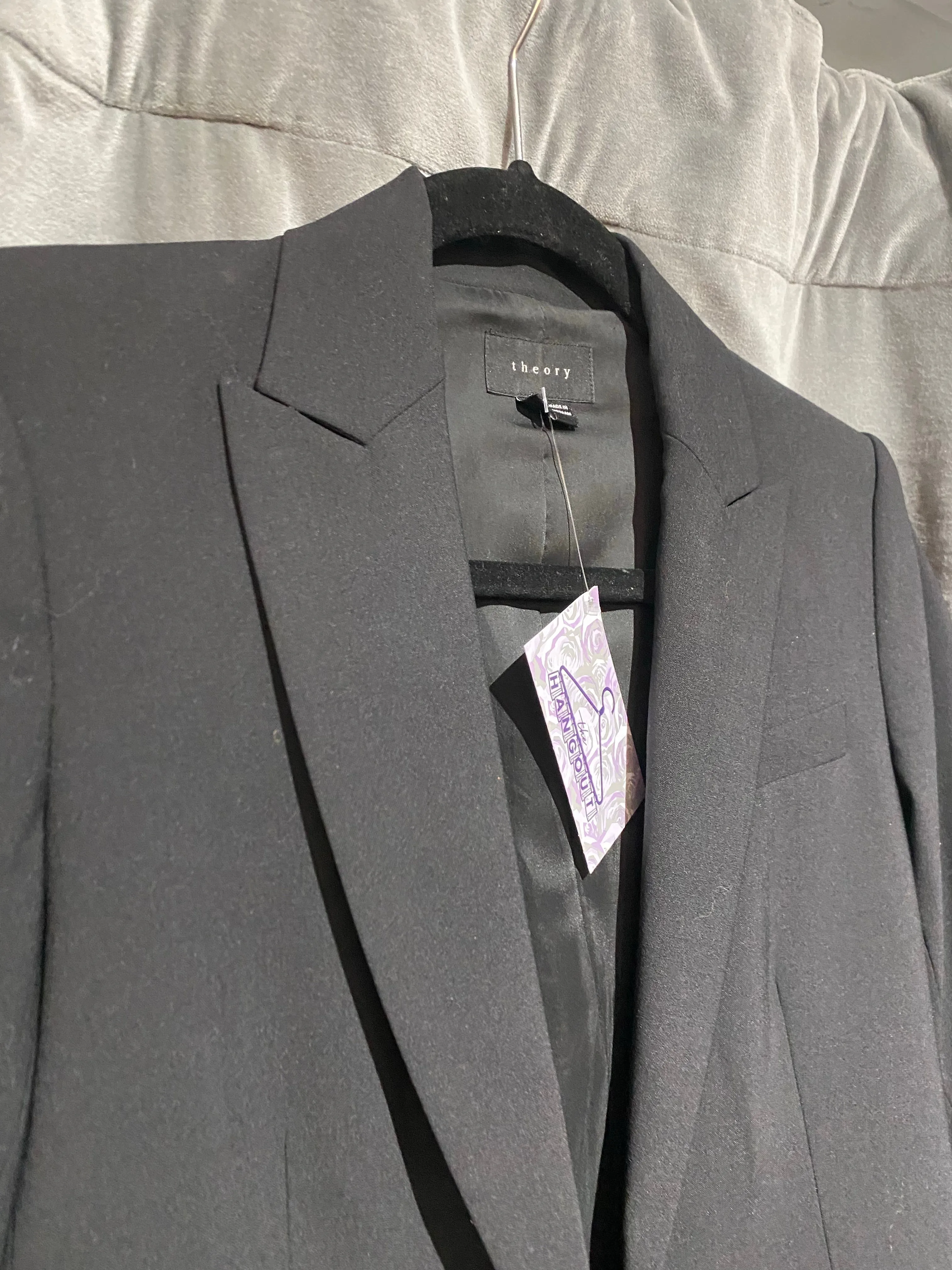 Theory Black Classic Single Button Blazer