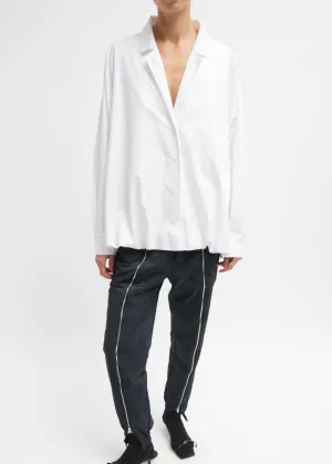 Tibi Eco Poplin Bubble Hem Shirt Jacket in White