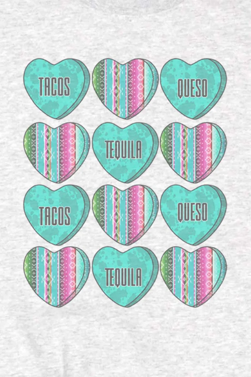 Turquoise Valentine Hearts Unisex NuBlend Crew Sweatshirt