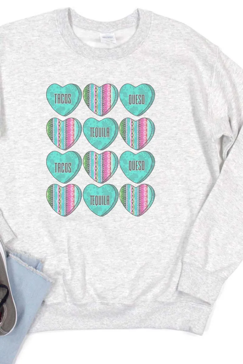 Turquoise Valentine Hearts Unisex NuBlend Crew Sweatshirt