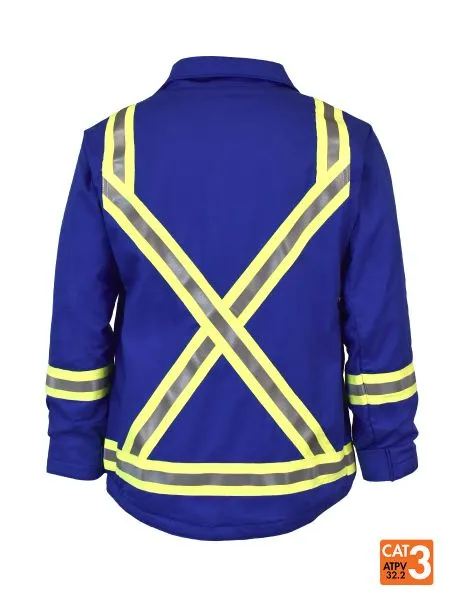 UltraSoft 7 oz Skyline Summer Bomber - Flame Resistant Royal Blue Bomber Jacket for Comfortable Workwear and Safety