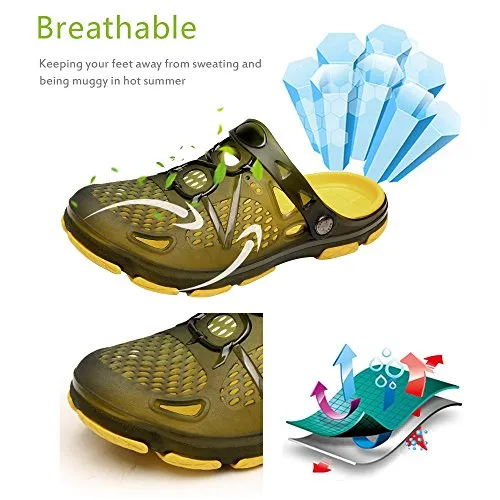 Unisex Non Slip Breathable Sport Slides（Yellow）