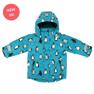 Villervalla Winter CoatPenguin Sky Blue - Kids organic clothing jacket