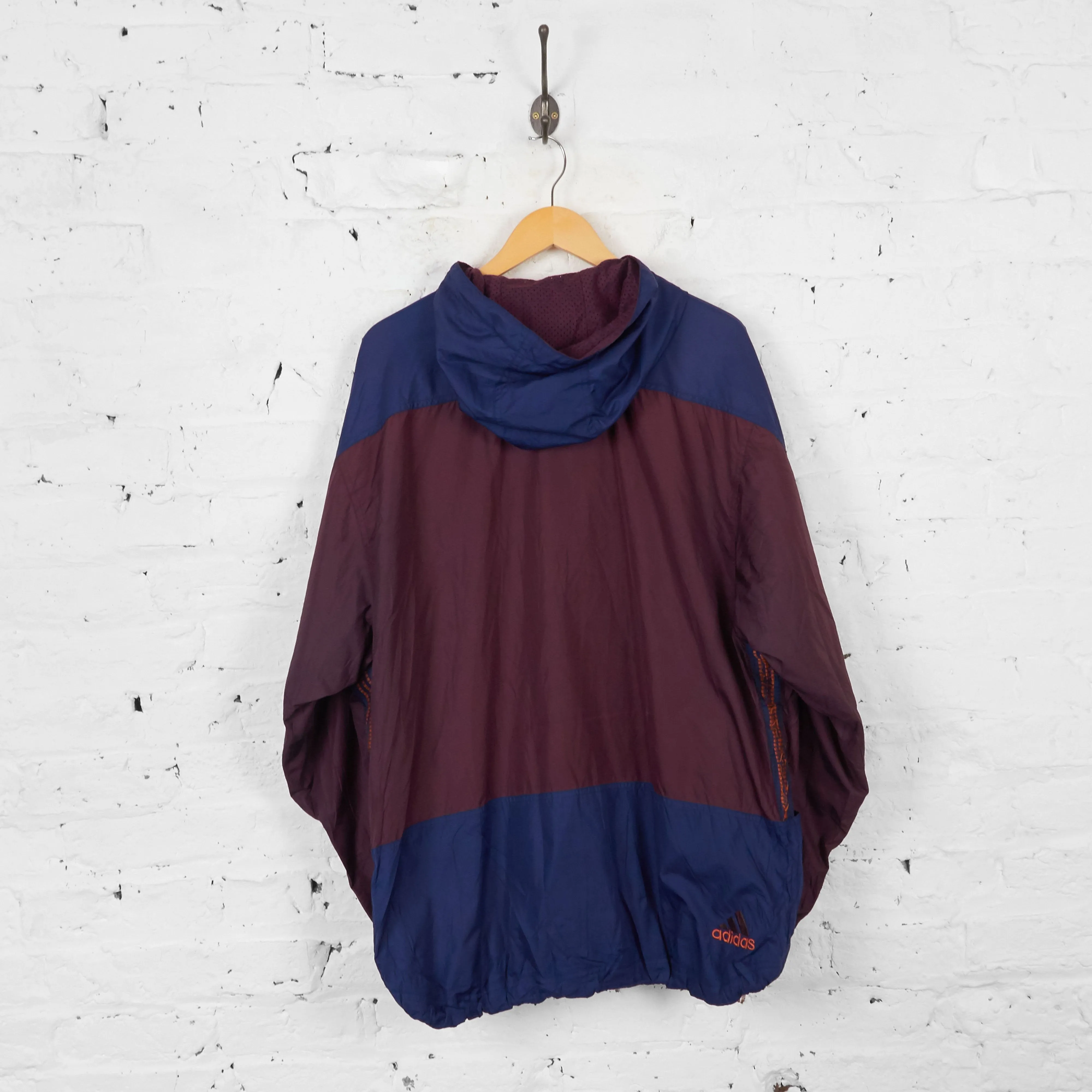 Vintage Adidas Cagoule Jacket - Blue/Burgundy - XL