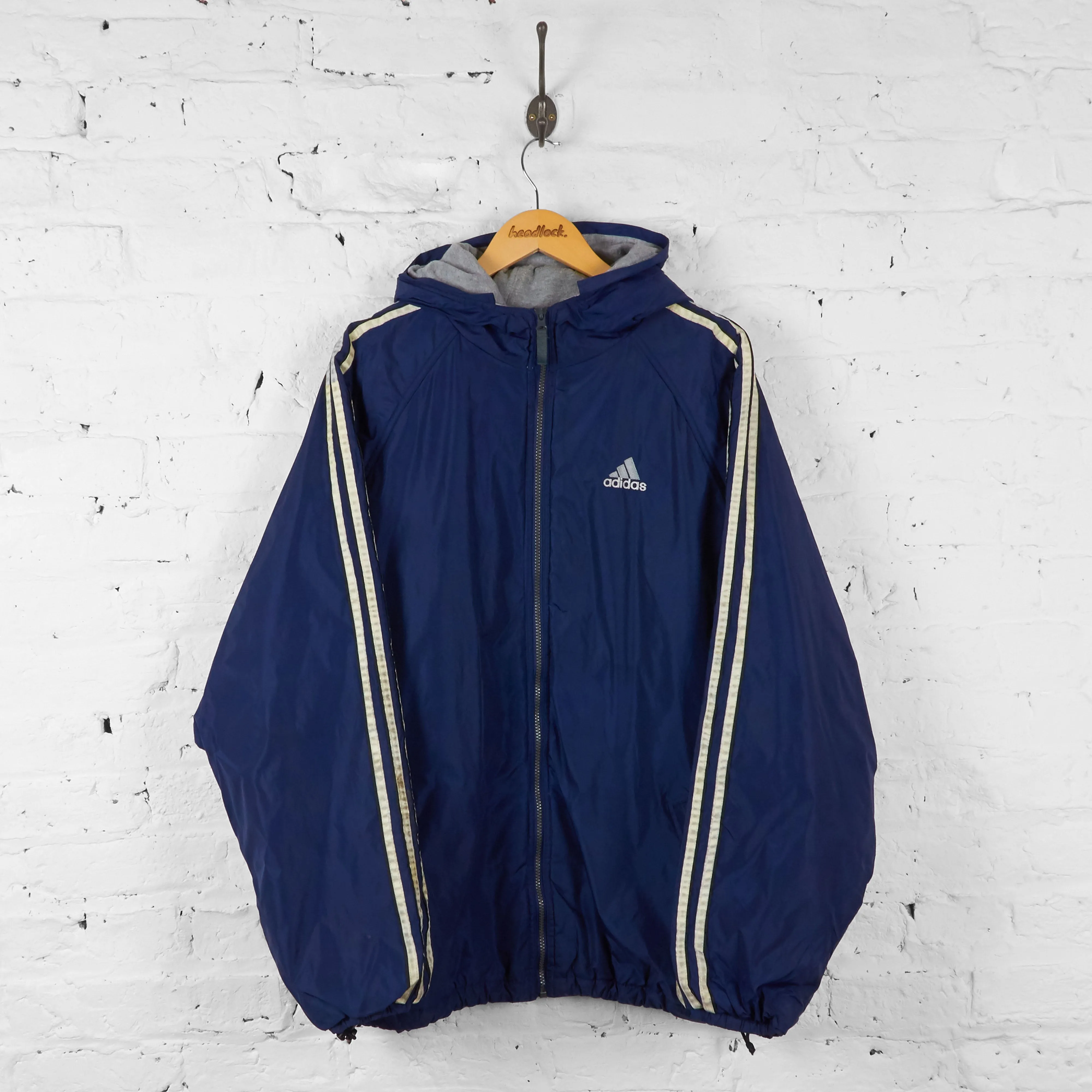 Vintage Adidas Reversible Jacket - Navy/Grey - L