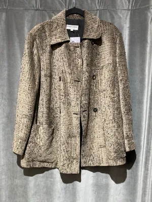 Vintage: Giorgio Armani Oversized Brown Chenille Blazer with Black Velvet Lapel