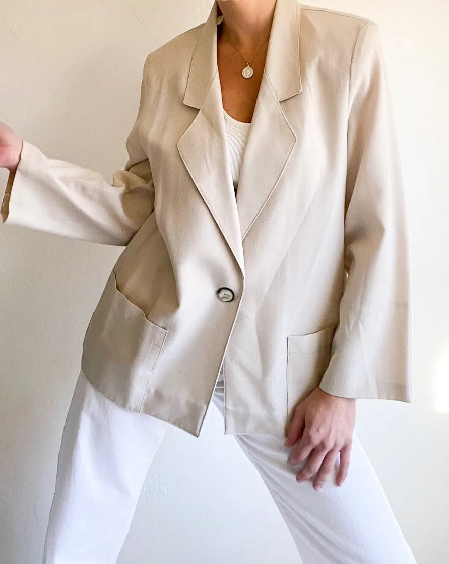 Vintage Sand Boxy Blazer