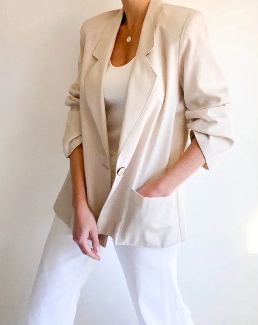 Vintage Sand Boxy Blazer