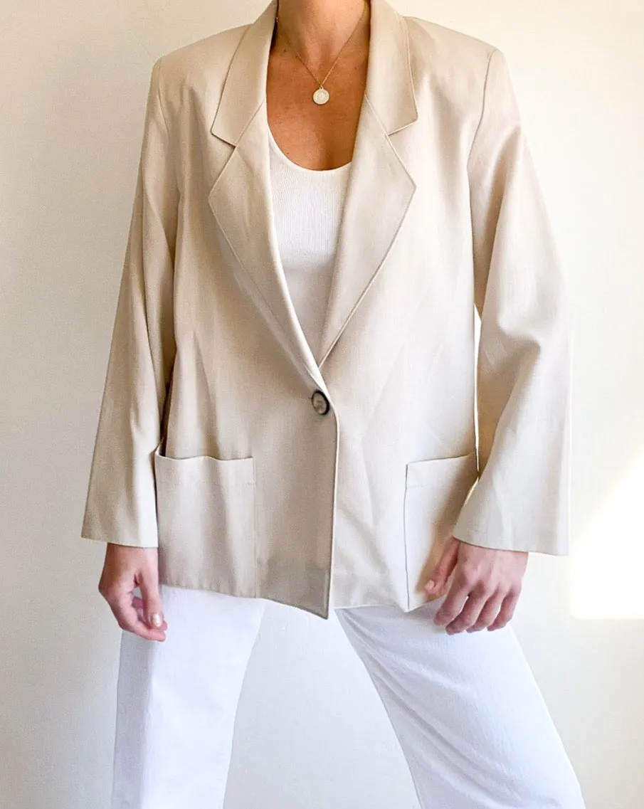 Vintage Sand Boxy Blazer