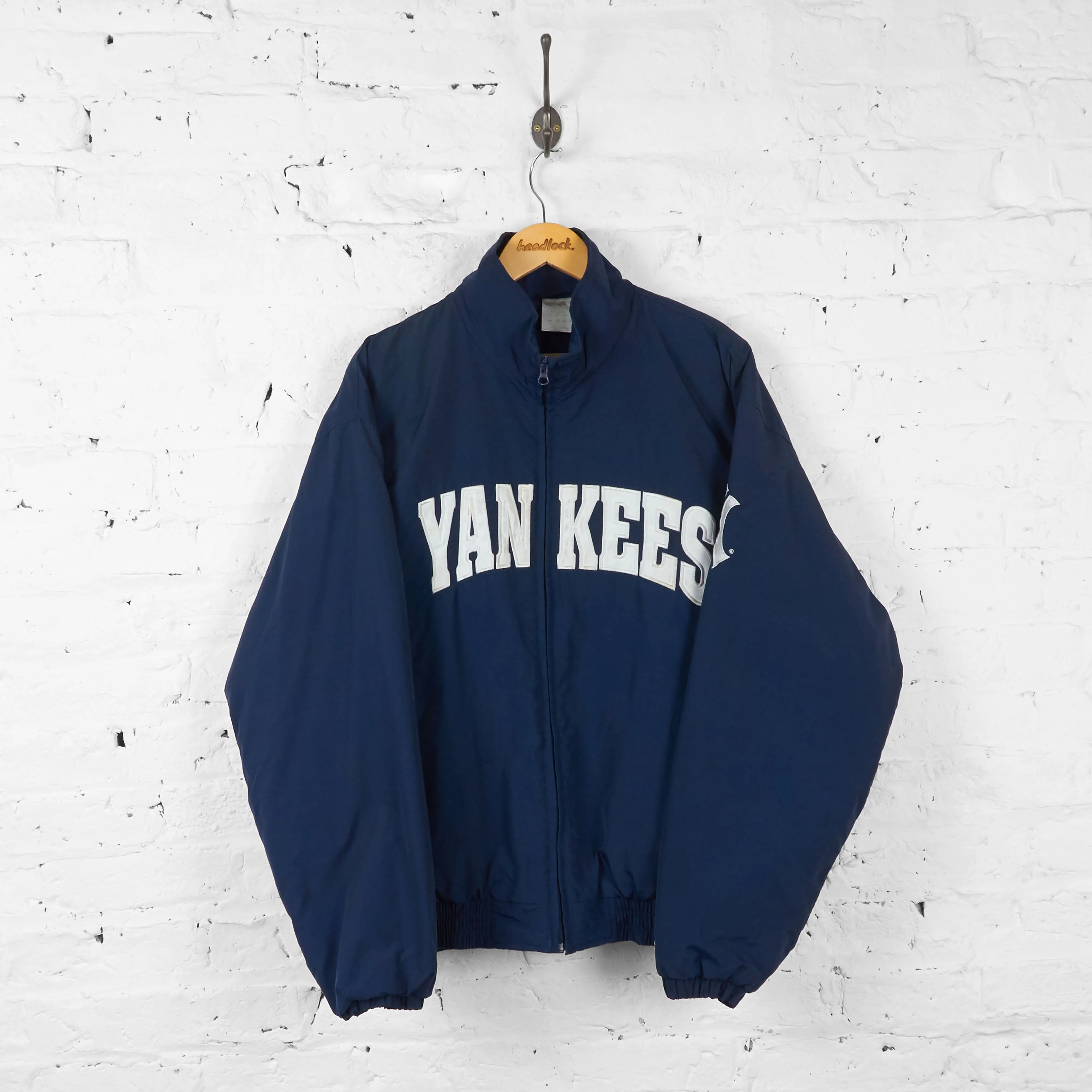 Vintage Yankees Padded Bomber Adidas Jacket - Navy - L